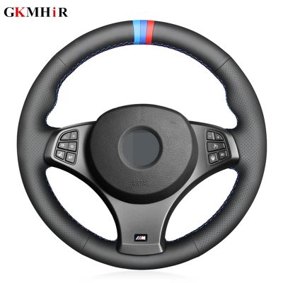 2021Black Soft Artificial Leather DIY Hand-stitched Car Steering Wheel Cover for BMW X3 (M Sport) E83 2005-2010