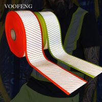 VOOFENG Segmented High Silver Folding Reflective Ribbon Warning Tape Sewing on Workwear Safety Clothes Accessories RS-ZB733-DK Safety Cones Tape