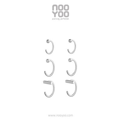 NooYoo ต่างหูสำหรับผิวแพ้ง่าย SET Open Claw Surgical Steel
