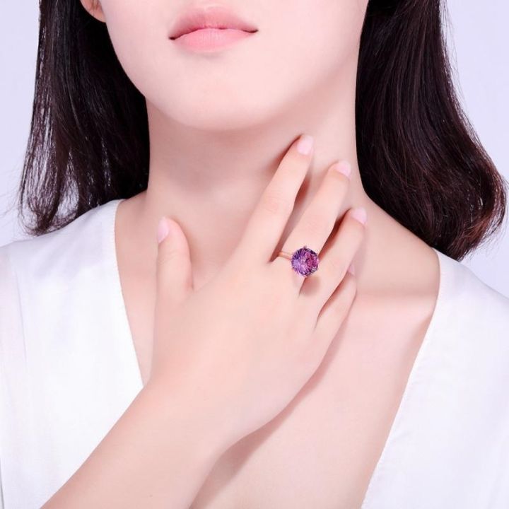 hoyon-18k-rose-gold-colorful-brazilian-natural-amethyst-ring-six-claw-temperament-colorful-gem-diamond-style-ring-opening-ring