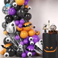 ลูกโป่งฮาโลวีน halloween accessories ลูกโป่งฟอยล์ลายใยแมงมุมสีม่วงสำหรับงานปาร์ตี้ตื่นเต้นลูกโป่งฟอยล์สีสันสดใสลมรูปร่างลูกโลกฮาโลวีน