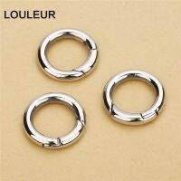 High Quality Stainless Steel Spite Ring Openable Round Carabiner Keychain Bag Clips Hook Dog Chain Buckles Connectors