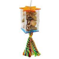 Bird Foraging Toys Parrot Feeder Inligence Cage Acrylic Food Box Swing Toys