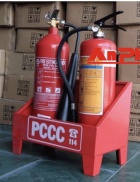 HCMKệ sắt để hai bình cứu hỏa bột và khí sơn tĩnh điện