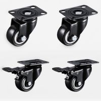 4pcs 1.5 inches 41mm Heavy Duty 180kg Black Swivel Castor Wheels Trolley Furniture Caster Rubber Furniture Protectors  Replacement Parts