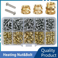 M1.4 M1.6 M2 M2.5 M3 M4 M5 M6 ความร้อนทองเหลืองชุดด้ายอ่อนนุชและ 304 สกรูสแตนเลส hot Melt Nut Bolt Assortment Kit-zaldfjgnsdg