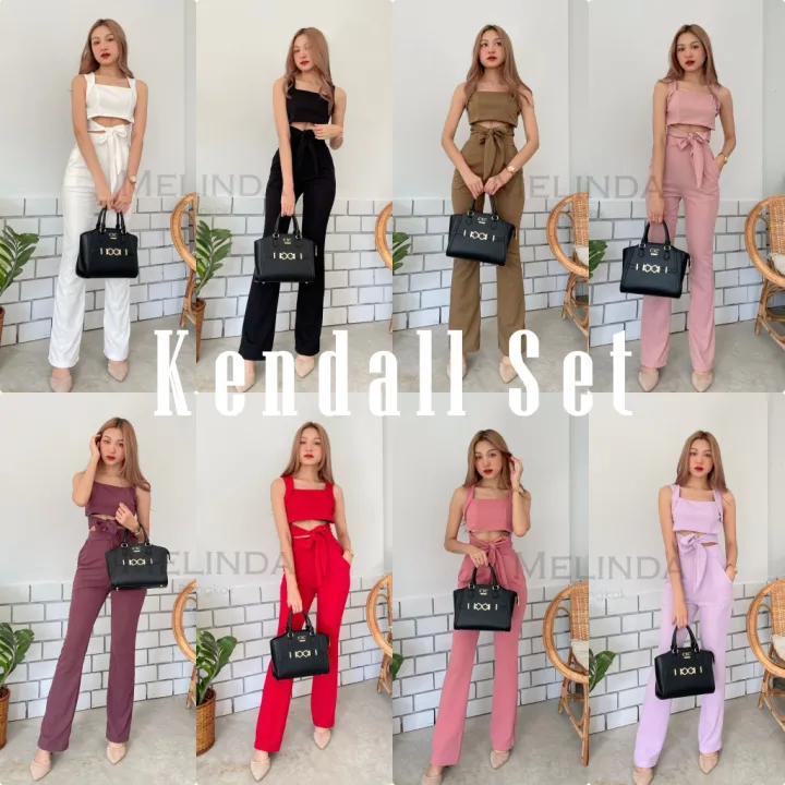 Melinda Kendall set เซ็ทแขนกุดผูกเอว+กางเกงขาม้า | Lazada.co.th