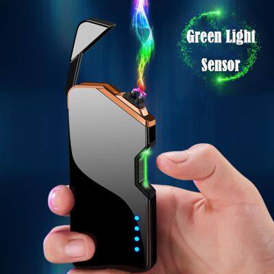 ZZOOI Creative Unusual Lighters USB Rechargeable Plasma Electric Lighter Metal Windproof Laser Induction Dual Arc Electronic Lighter