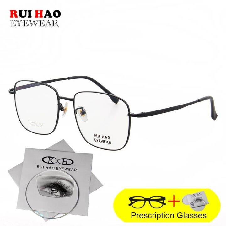 customize-prescription-glasses-square-eyeglasses-frame-fill-optical-lenses-titanium-spectacles-myopia-hyperopia-rui-hao-eyewear