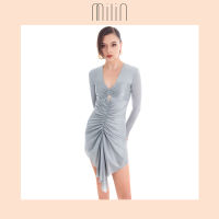 [MILIN] Long sleeves sweet heart ruched mini dress เดรสสั้นแขนยาวดีเทลแต่งรูดช่วงอก / Corylus Dress