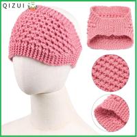 QIZUI อบอุ่น นุ่มยืด Headwear หมวกอุ่น ผ้าโพกหัวถัก ผ้าโพกศีรษะ ฤดูหนาว Headbands