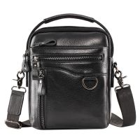 PI UNCLE Mens Brand Leather Messenger Bag Casual Shoulder Bag Multifunctional Handbag Business Small Backpack