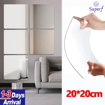 Adhesive Mirrors Decoration, Mirror Wall Stickers Square