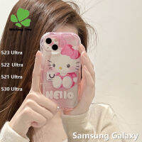 ใหม่เคสโทรศัพท์ Hello Kitty แบบนิ่มสำหรับ Samsung Galaxy S23 S22พิเศษ S30อัลตร้าน่ารัก3D แฟชั่นลายการ์ตูนขอบหยักเคสป้องกันด้านหลังสำหรับเด็กผู้หญิงน่ารัก