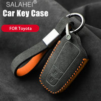 หนังนิ่มรถ Key Case Cover พวงกุญแจ Shell Fob สำหรับ Toyota Camry Corolla RAV4 CHR Prodo Avalon Land Cruiser Prius 2 3ปุ่ม