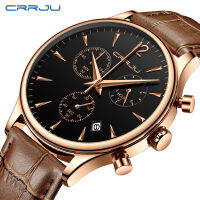 2019 New CRRJU Casual Brown Leather Fashion Quartz Mens Watches Top Brand Luxury Waterproof Clock Relogio Masculino dropshipping