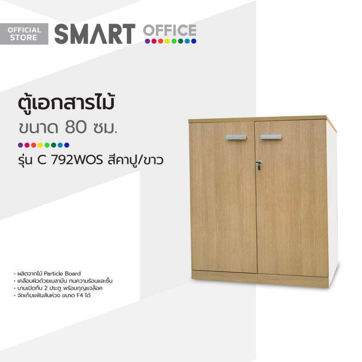 smart-office-ตู้เอกสารไม้-80-ซม-รุ่น-c792wos-สีคาปู-ขาว-ไม่รวมประกอบ-lan