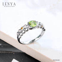 Lenya Jewelry แหวนเงินแท้ 925 ประดับอัญมณีแท้ เม็ดโต ดีไซน์สุดคลาสิค เหมาะสำหรับสวมใส่กับเสื้อผ้าทุกชุดทุกสไตล์