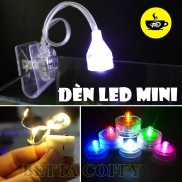Đèn LED mini kẹp Nắp Vặn PIN USB - Đèn đổi màu trang trí bể cá bàn học