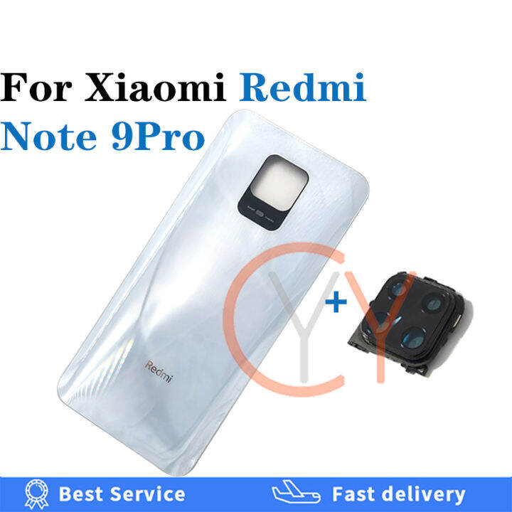 สำหรับ-xiaomi-redmi-note-9s-note-9-pro-9pro-ฝาครอบหลังกระจกซองเก็บแบตเตอรี-กรอบเลนส์กระจกหลังและอะไหล่กรอบกาวสำรองเลนส์ด้านหลัง