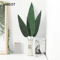 HMEOT Artificial Green Big Bamboo Leaves Fake Green Plants Greenery Leaves For Hotel Office Home Decoration Simulation Flower