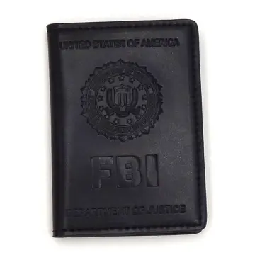 Leather Id Card Holder Case, Wallet Private Security Fbi