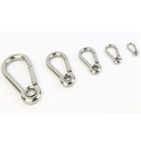 1pcs ตะขอและห่วงสปริง Carabiner Carabiner พวงกุญแจกับตาไก่ 304SS