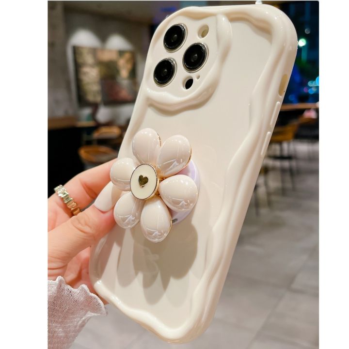 เคสสำหรับ-oppo-reno-8-pro-8t-a1k-c2-realme-c25y-c21y-เคสมือถือ-c35กระจกแต่งหน้าหรูหราขอบครีมตัวยึดตัวจับดอกไม้ไข่มุกป้องกันเลนส์แฟชั่นนิ่ม