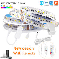 TUYA Smart Life APP Wifi RGBCW Mini Controller 1-5M DC12V 5050 RGB CCT 90ledsm LED Strip Light Power Kit For Alexa Home