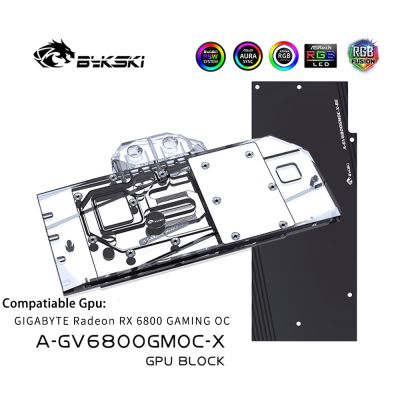 Bykski GPU Water Cooling Block สำหรับ GIGABYTE RX 6800 GAMING OC กราฟิกการ์ดระบายความร้อน,VGA Copper Cooler RGB SYNC A-GV6800GMOC-X