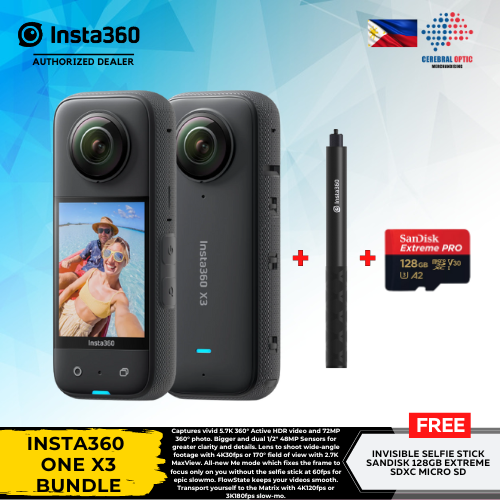 INSTA360 ONE X3 POCKET 360 STEADYCAM ACTION CAMERA FOR VLOGGING