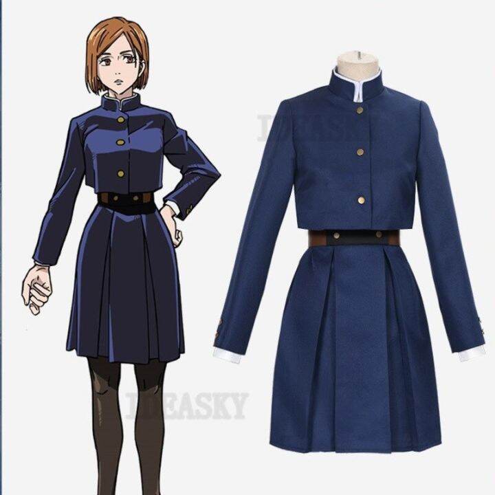 anime-jujutsu-kaisen-cosplay-costume-kugisaki-nobara-wig-waist-bag-dress-halloween-christmas-party-uniform-girls-women-wig-shoes