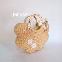 ? ? “Linchawa Flower bag”กระเป๋าสานผักตบชวาจากแหล่งผลิตจังหวัดพะเยา DIY by Linchawa ขนาด 9”x8”