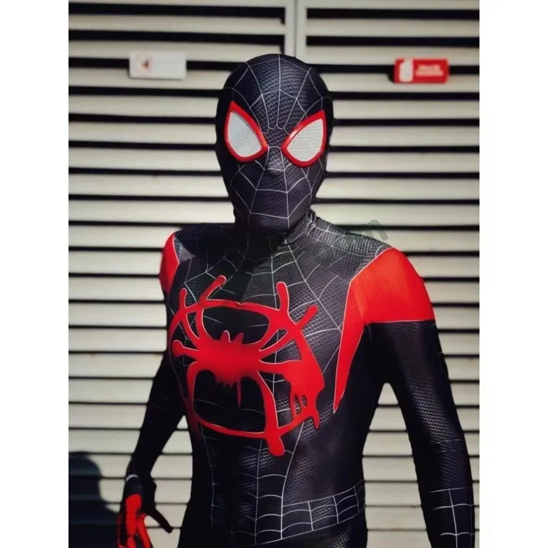 Miles Morales Cosplay Costume Superhero Zentai Suit Bodysuit Spiderman Into  The Spider Verse Costume For Kids Adult Party Outfit 