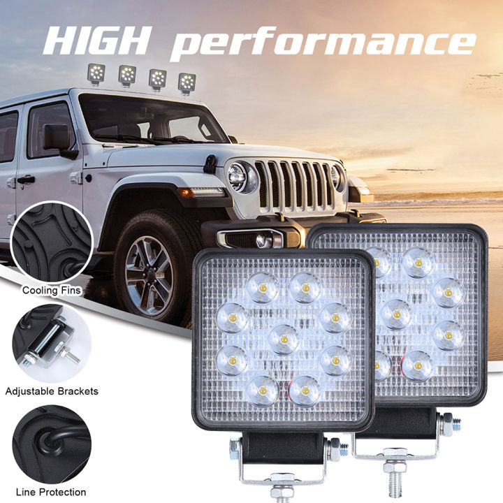 ไฟ-led-สีขาวกลมกันน้ำ90w-6000k-9000lm-ไฟทำงานสำหรับรถออฟโรด-suv-เรือ-4x4รถจี๊ป-รถบรรทุก