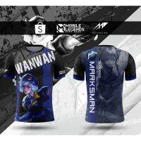 2023 Fashion Mobile Legend: เสื้อเชิ้ต WAN Full Sublimitation 3D T-Shirt ขนาด: XS-4XL