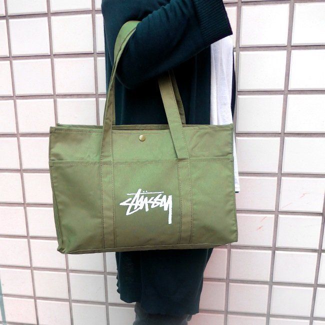 กระเป๋าถือ-stussy-military-tote-bag-รุ่นพิเศษจากญี่ปุ่น-กระเป๋าผ้า-กระเป๋าสะพายข้าง-ของใหม่-ของแท้-พร้อมส่ง