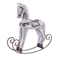 Modern Europe Style Trojan Horse Statue Wedding Decor Wood Horse Retro Home Decoration Accessories Rocking Horse Ornament Gifts