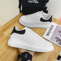 Mcqueen White Shoes Mens And Womens Pu Leather Same High Version Versatile Shoes 2023 New Platform Sneakers Lazy Shoes