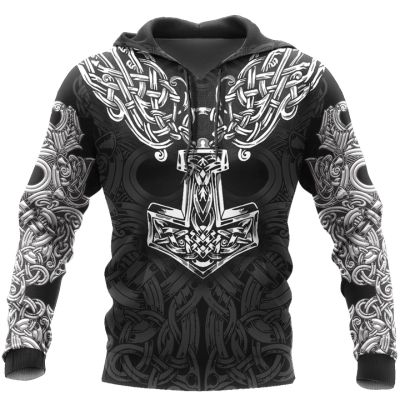 Viking Hoodie - Mjolnir odin 3D Printed Men hoodies Harajuku Fashion Hooded Sweatshirt Autumn Unisex hoodie sudadera hombre