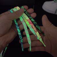 1 Pair Luminous Shoelaces Man And Woman For Sneakers Canvas shoes Flat Shoe Laces Splash-ink Printing Shoelace Accessories