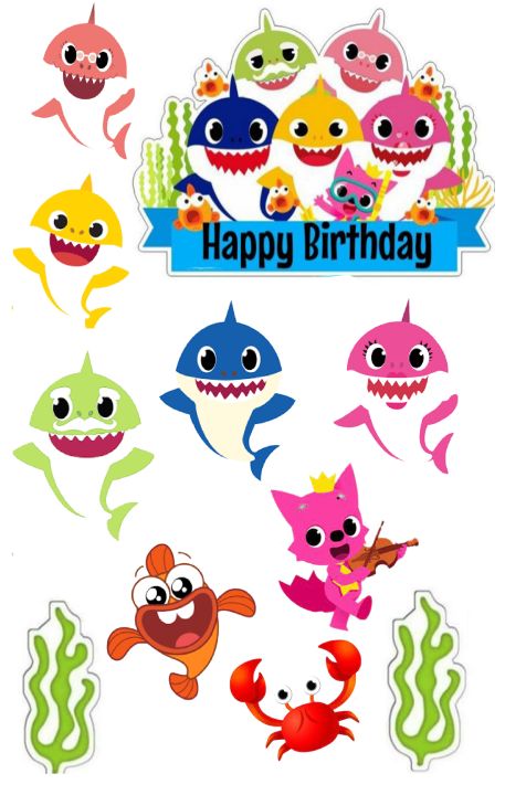 Baby Shark Personalised Cake Topper - Tic Tac Top