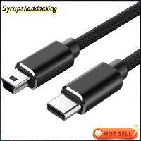 SYRUPSHADDOCKING แล็ปท็อป กล้องดิจิตอล สาย OTG ซิงค์ข้อมูล USB-C เป็นมินิ5พิน ชาร์จเร็ว USB Type C ถึงสาย USB ขนาดเล็ก