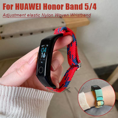 สำหรับ Honor Band 5/4สายทอไนลอนปรับได้สายรัดข้อมือระบายอากาศได้ดีสำหรับ Huawei Honor Band 5 4อุปกรณ์เสริม
