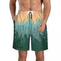 กางเกงขาสั้นว่ายน้ำชายหาดสำหรับผู้ชาย Surf Maillot De Bain Summer Mountains Landscape Hills