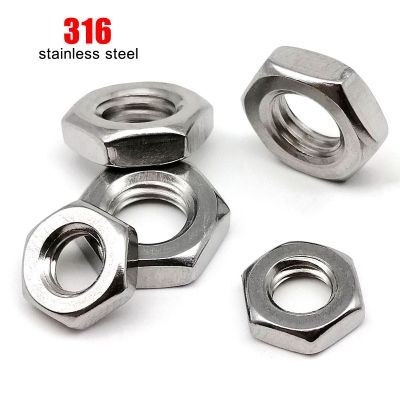 5/10/50pcs DIN439 GB6172 High Quality 316 A4 Stainless Steel Hex Hexagon Thin Nut Jam Nut M3 M4 M5 M6 M8 M10 M12 M16