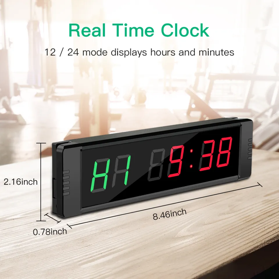 Aluminum Alloy LED Interval Timer, Count Down/Up Clock, Stopwatch, Crossfit  Timer for Home, Gym Fitness, 4 Inch
