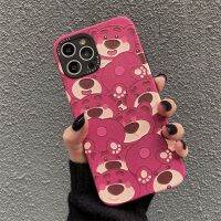 เคสไอโฟน การ์ตูนหมีสตรอเบอร์รี่ Apple 14 เคสโทรศัพท์มือถือ iPhone 13 รวมทุกอย่าง 11/12promax ป้องกันการล่มสลาย XR/XS นุ่ม 8p หญิง