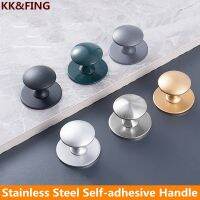 KK&amp;FING Stainless Steel European Sstyle Single Hole Drawer kKnobs Glass Door Pulls Wardrobe Handles With Adhesive Wall Hooks Door Hardware Locks