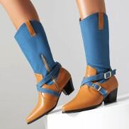 Extra Wide Calf Boots for Women plus Size Leather Mid Calf Dresses for